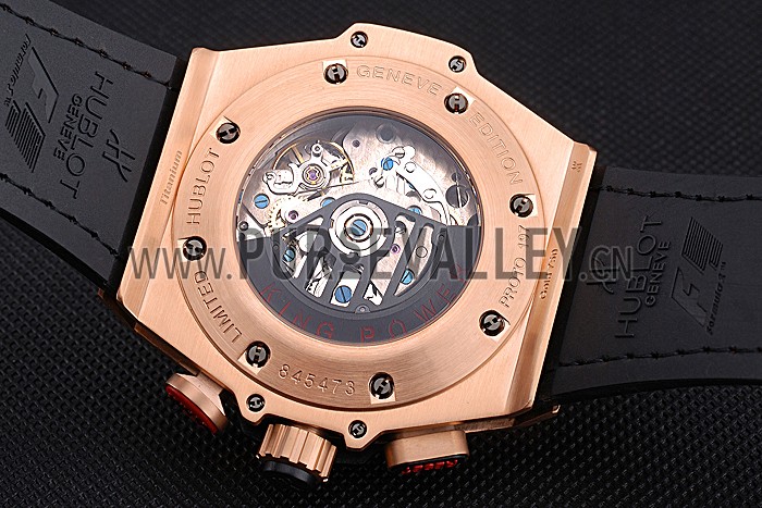 Swiss Hublot Big Bang Limited Edition Formula 1 Black And Red Dial Gold Case Black Strap 62287