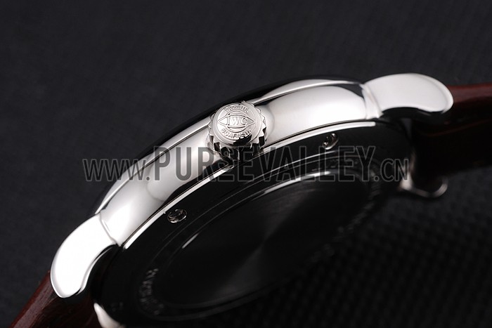 IWC Portofino Black Dial Stainless Steel Case Brown Leather Strap