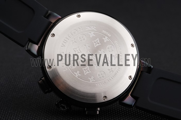 Louis Vuitton Tambour Essential Voyagez White Dial Black Case Black Rubber Strap