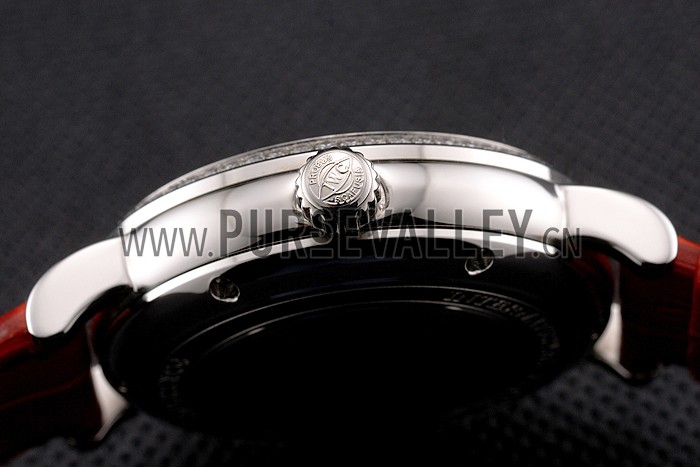 IWC Portofino Day And Night Pearl Dial Stainless Steel Case Red Leather Strap