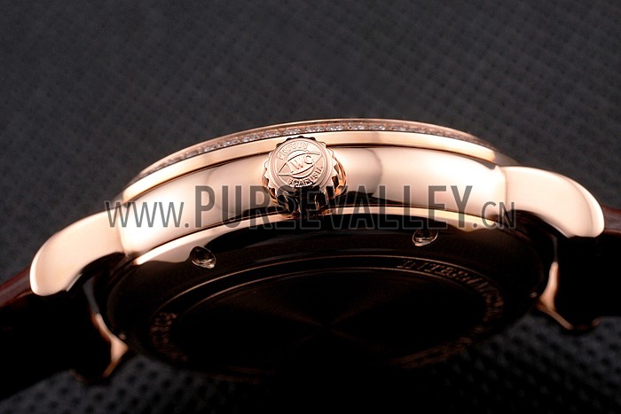 IWC Portofino Day And Night Silver Dial Rose Gold Case Brown Leather Strap