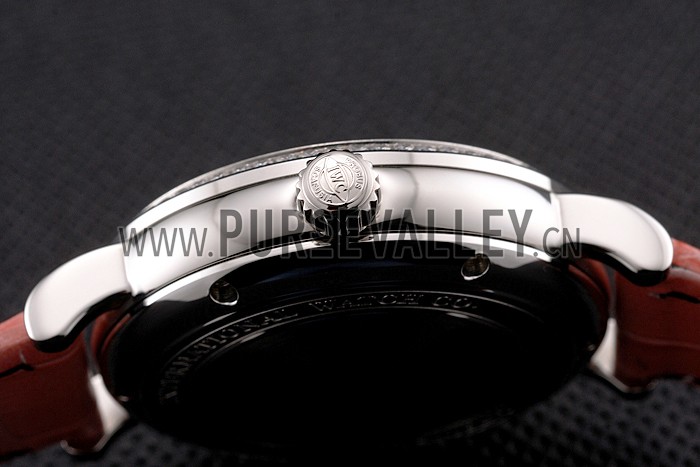 IWC Portofino Day And Night White Dial Stainless Steel Case Pink Leather Strap