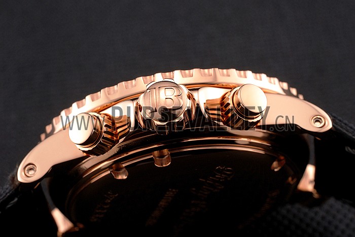 Swiss Blancpain Fifty Fathoms Flyback Chronograph Black Dial Black Bezel Rose Gold Case Black Canvas Strap