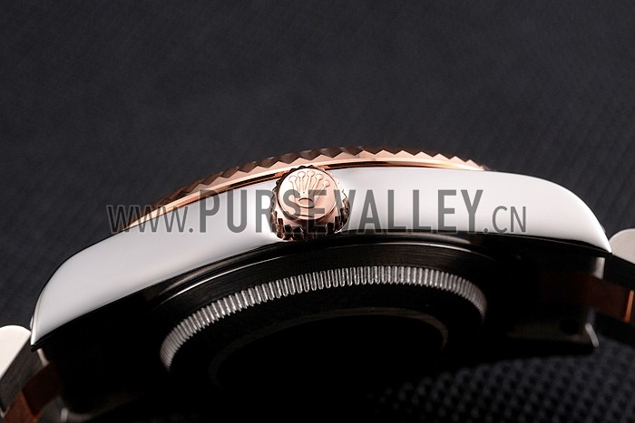 Swiss Rolex Datejust White Dial Rose Gold Bezel Stainless Steel Case Two Tone Bracelet