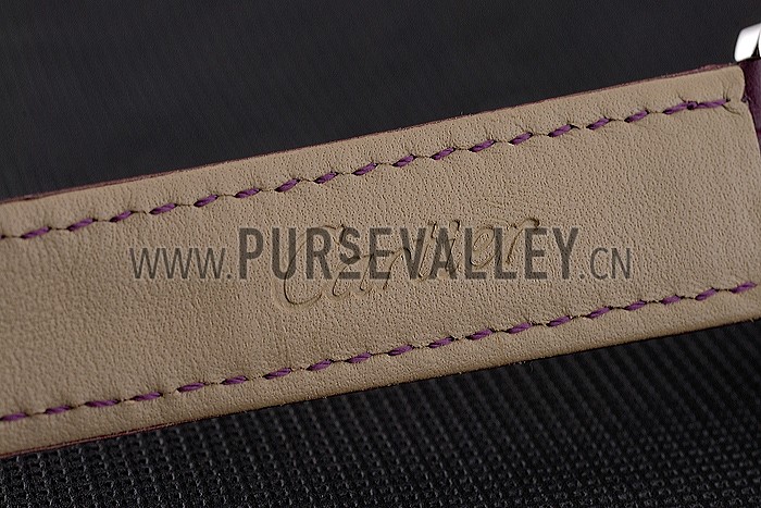 Cartier Ronde White Dial Stainless Steel Case Purple Leather Strap