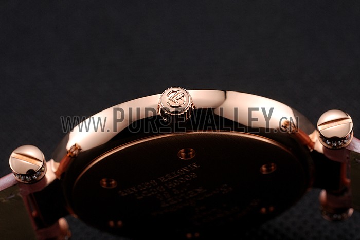 Franck Muller Double Mistery Ronde White Dial Rose Gold Case Light Pink Leather Strap