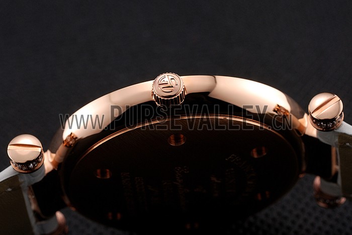 Franck Muller Double Mistery 4 Saisons White Dial Rose Gold Case White Leather Strap
