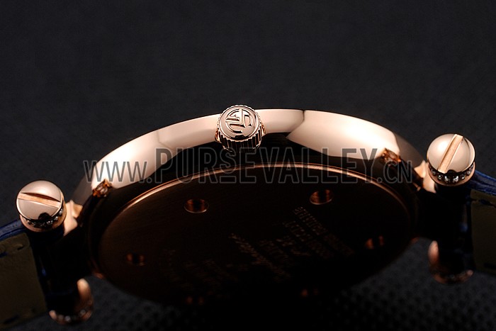 Franck Muller Double Mistery 4 Saisons White Dial Rose Gold Case Blue Leather Strap