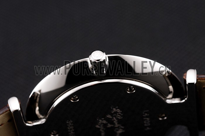 Swiss Longines Grande Classique White Dial Roman Numerals Stainless Steel Case Brown Leather Strap