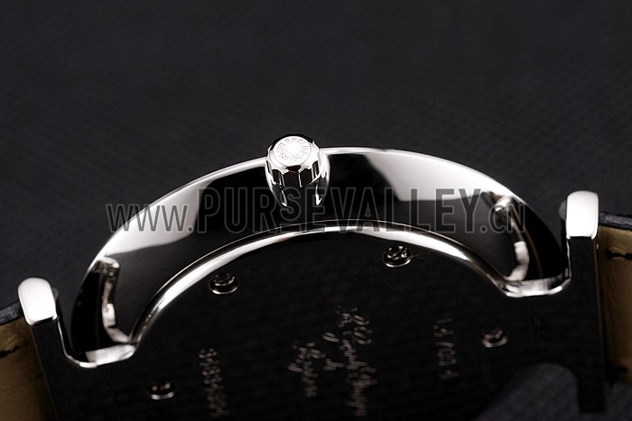 Swiss Longines Grande Classique Black Dial Roman Numerals Stainless Steel Case Black Leather Strap