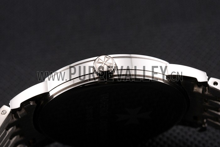 Vacheron Constantin Fine Black Dial Stainless Steel Case And Bracelet