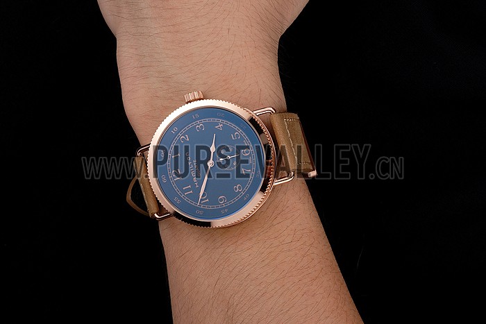 Hamilton Navy Pioneer Small Second Black Dial Rose Gold Case Light Brown Leather Strap