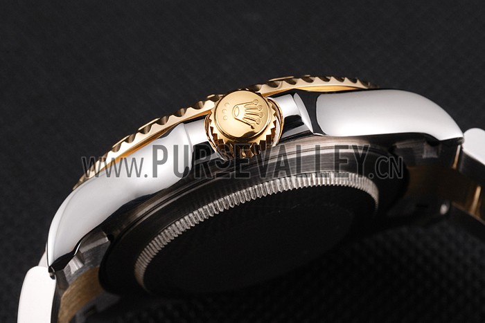 Swiss Rolex Yacht-Master Champagne Dial Gold Bezel Stainless Steel Case Two Tone Bracelet