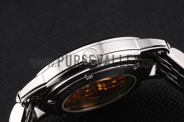 Vacheron Constantin Tourbillon White Dial Rose Gold Numerals Stainless Steel Case Two Tone Bracelet