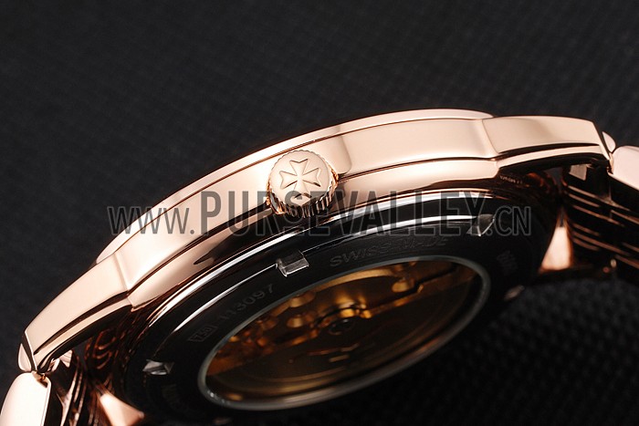 Vacheron Constantin Tourbillon White Dial Blue Numerals Rose Gold Case And Bracelet