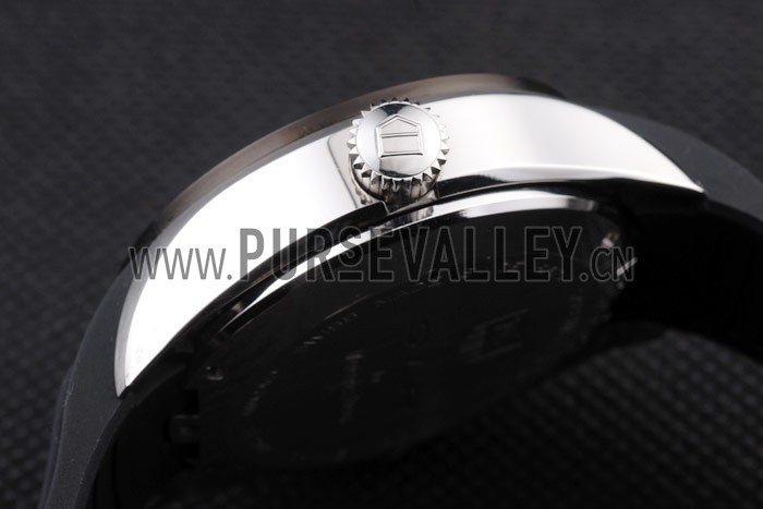 Tag Heuer Swiss SLR Tachymeter Bezel Black Rubber Strap White Dial