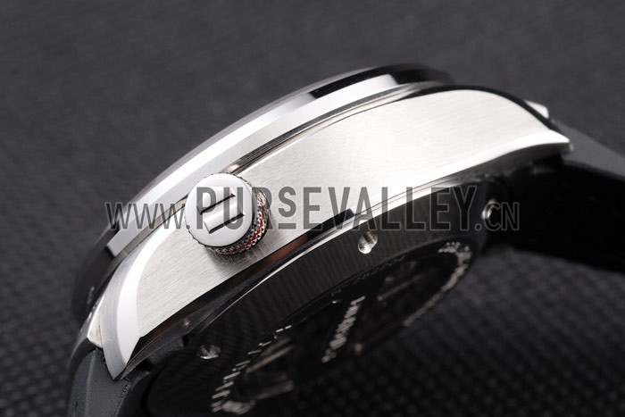 Tag Heuer Swiss Carrera Tachymeter Bezel Perforated Black Rubber Strap White Dial