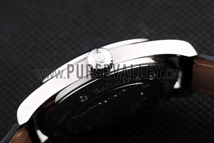 Omega Swiss Seamaster Railmaster Black Strap Black Striped Dial