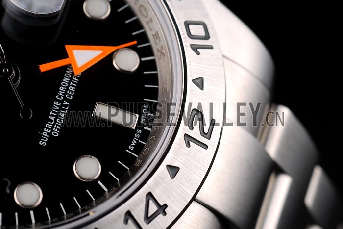 Rolex Swiss Explorer Stainless Steel Bezel Black Dial Tachymeter