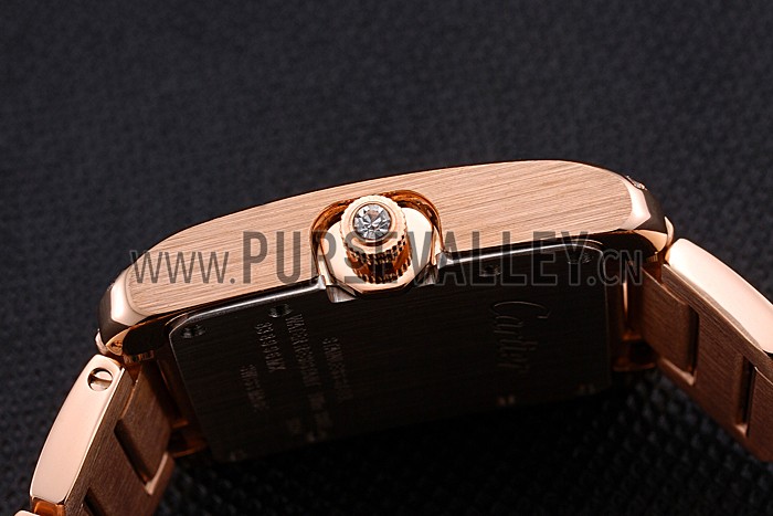 Cartier Tank Anglaise 30mm White Dial Diamonds Rose Gold Case Rose Gold Bracelet