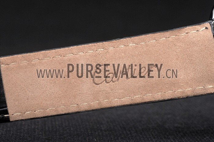 Cartier Ballon Bleu 42mm Black Dial Stainless Steel Case Black Leather Bracelet