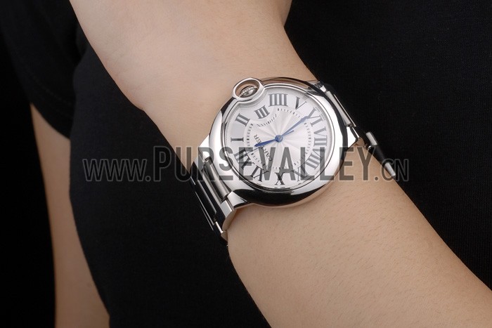 Cartier Ballon Bleu 38mm White Dial Stainless Steel Case Two Tone Silver Bracelet