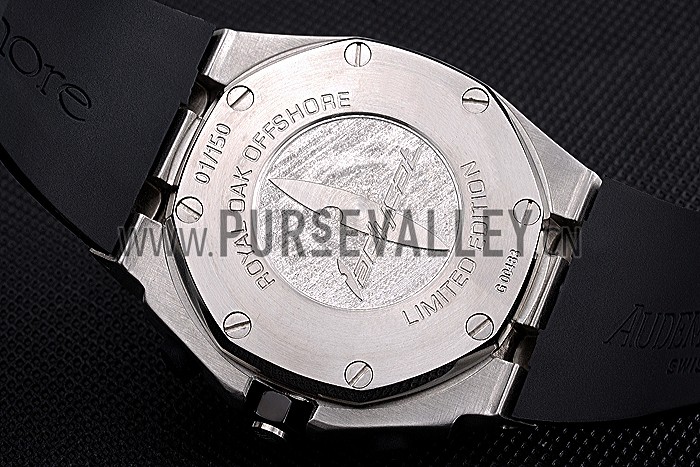 Swiss Audemars Piguet Royal Oak Chronometer Black Dial Diamond Bezel Stainless Steel Case Black Rubber Strap 622867