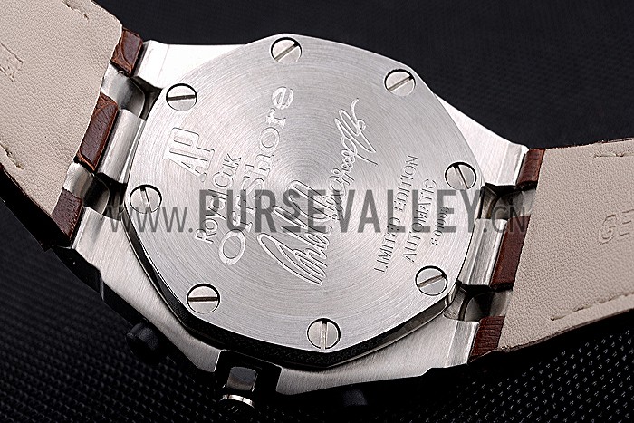 Swiss Audemars Piguet Royal Oak Offshore White Dial Stainless Steel Case Brown Leather Strap 622848