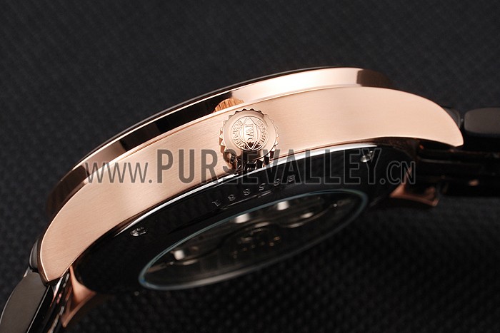 IWC Portugieser Tourbillon Black Dial Rose Gold Numerals Rose3 Gold Case Two Tone Black Rose Gold Bracelet