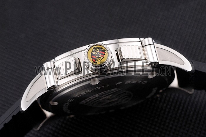 Porsche Design Indicator White Dial Steel Case Black Rubber Strap