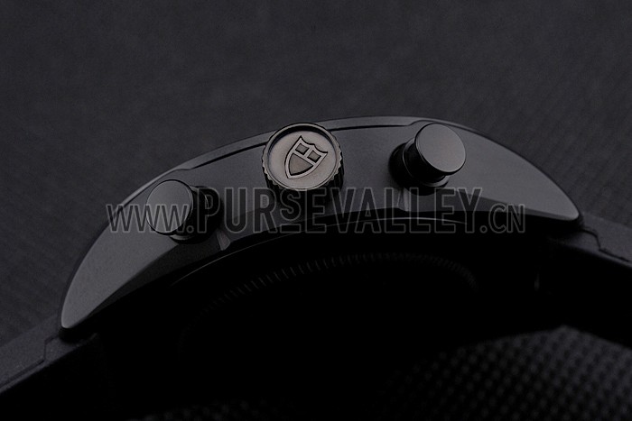 Tudor Fastrider Black Shield Black Dial Gold Markings Black Case Black Rubber Strap