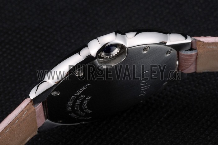 Cartier Ballon Bleu 38mm White Dial Stainless Steel Case Pink Leather Bracelet