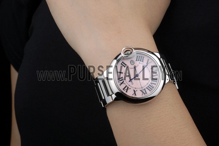 Cartier Ballon Bleu 38mm Pink Dial Stainless Steel Case And Bracelet