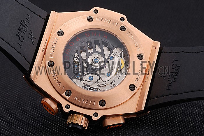 Swiss Hublot Big Bang Limited Edition Formula 1 India Black Dial Gold Case Black Leather Strap 62288