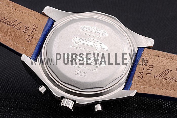 Breitling Bentley Mulliner Tourbillon Blue Dial Stainless Steel Case Blue Leather Strap 622726