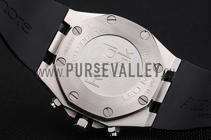 Swiss Audemars Piguet Royal Oak Chronograph White Dial Stainless Steel Case Black Rubber Strap 622865