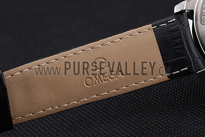 Omega DeVille Black Dial Stainless Steel Case Black Leather Strap 622829