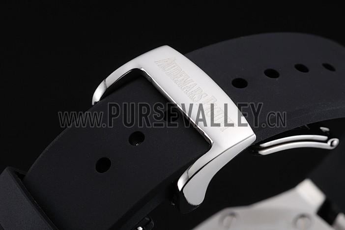 Swiss Audemars Piguet Royal Oak Chronograph Grey Dial Stainless Steel Case Black Rubber Strap 622866