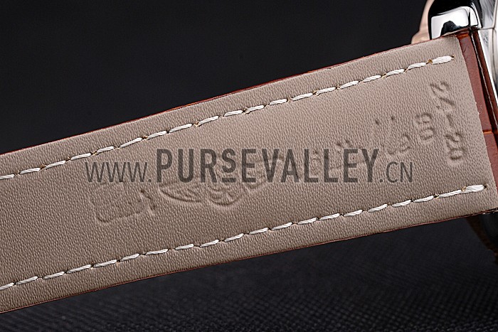 Breitling Chronomat Brown Dial Rose Gold Bezel And Subdials Stainless Steel Case Brown Leather Strap