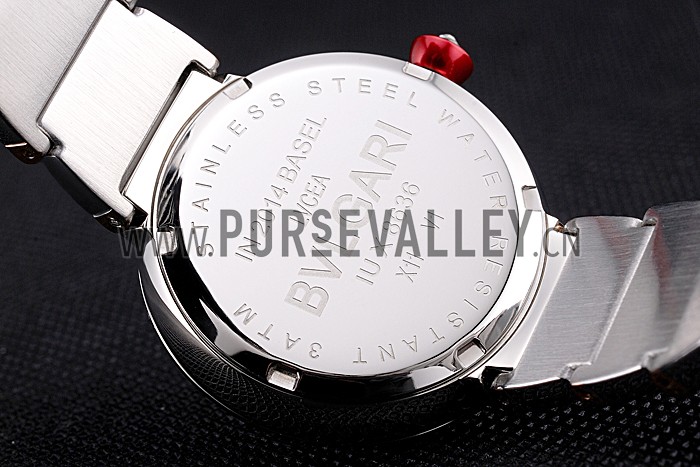 Bvlgari Lvcea White Dial Diamond Hour Markings Stainless Steel Case Two Tone Bracelet