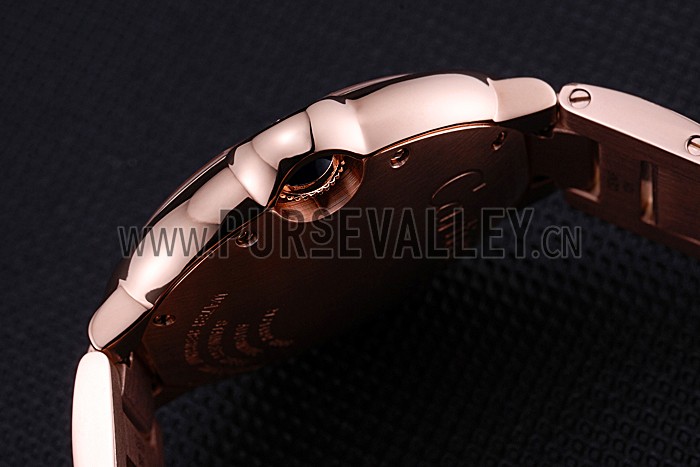 Swiss Cartier Ballon Bleu de Cartier Pink Diamond Dial Gold Bracelet 622556