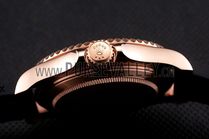 Rolex Yacht Master Black Dial And Bezel Everose Dial Oysterflex Bracelet