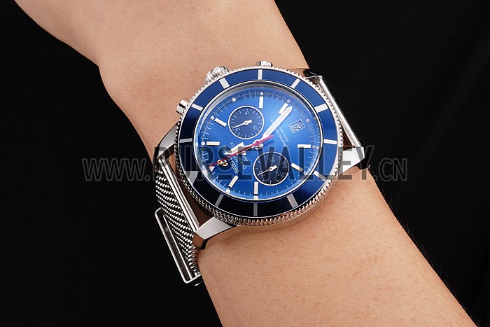 Breitling Superocean Heritage Chronographe 44 Blue Dial And Bezel Stainless Steel Case And Bracelet