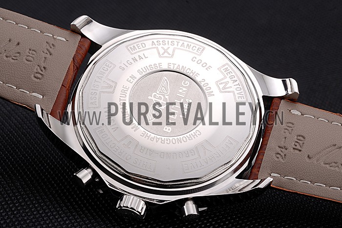 Breitling Navitimer Brown Leather Strap White Dial