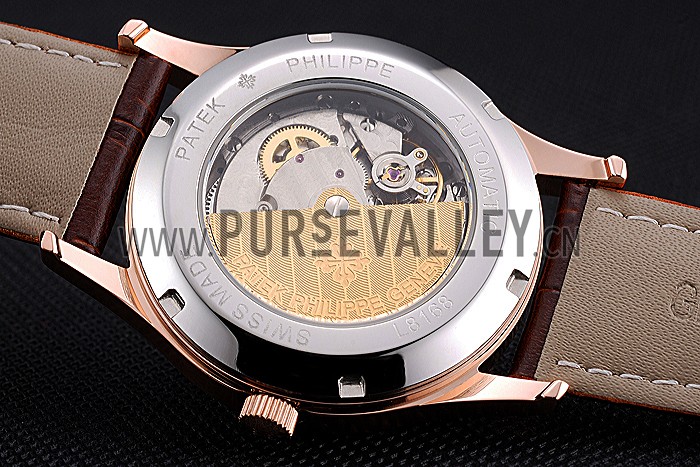 Patek Philippe Calatrava Rose Dial Rose Gold Case Brown Leather Strap 622836