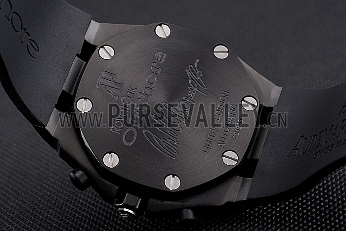 Swiss Audemars Piguet Royal Oak Offshore White And Blue Dial Black Steel Case Black Rubber Strap 622852