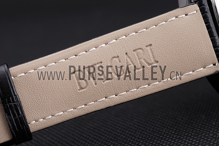 Bvlgari Novelties Black Dial Black Case Black Leather Strap