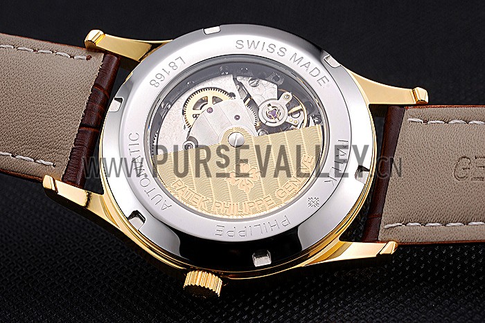 Patek Philippe Calatrava White Dial Gold Case Brown Leather Strap 622844