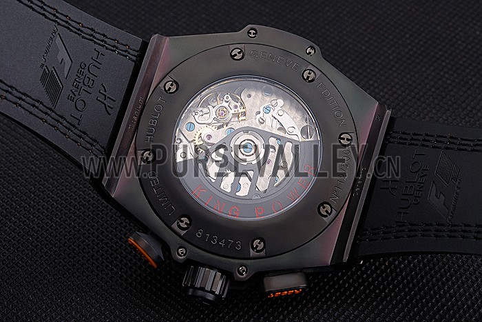 Swiss Hublot Big Bang Limited Edition Formula 1 Black And Orange Dial Black Case Black Fabric Strap 622884