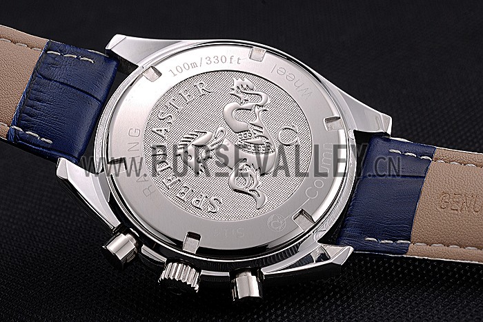 Omega Speedmaster Blue Dial Stainless Steel Case Blue Leather Strap 622808